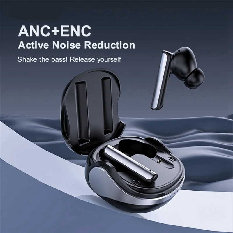 ANC-auriculares inalámbricos con Bluetooth, dispositivo de audio con cancelación de ruido, doble trigo, ENC, HD, para llamadas