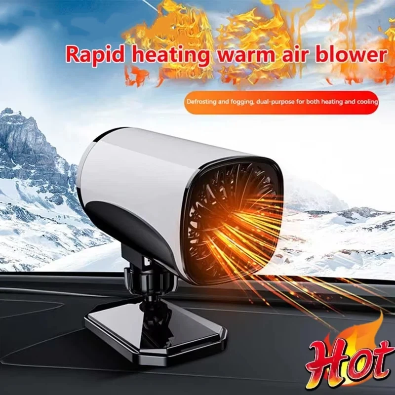 Electric Car Heater Air Cooler Fan 12V/24V Portable Demister Defroster Heating Fan Dryer Windshield Defogging Accessroies