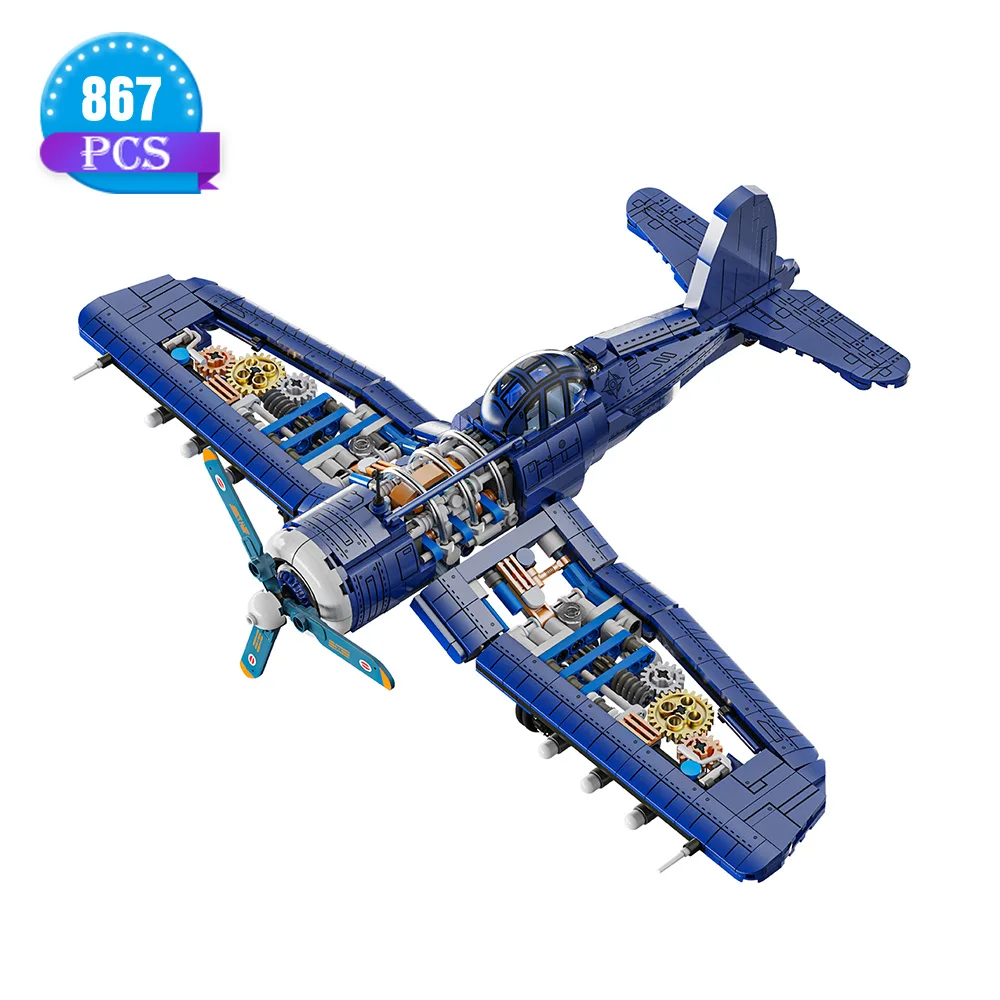 

Attack Airplane F4U Building Block Set, Military Theme Building Toys Gifts for Boys Kids Ages 8-14