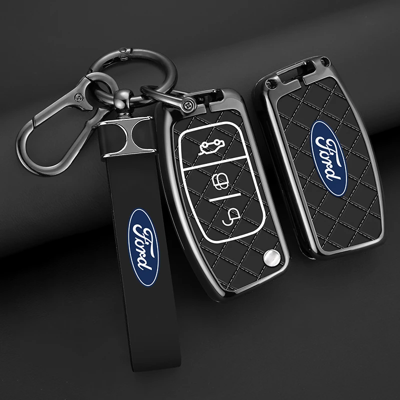 Car Flip Folding Key Case Cover For Ford Focus 2 3 Ecosport C-Max S-Max Fusion Ka Mondeo Kuga Galaxy Fiesta Keychain Accessories