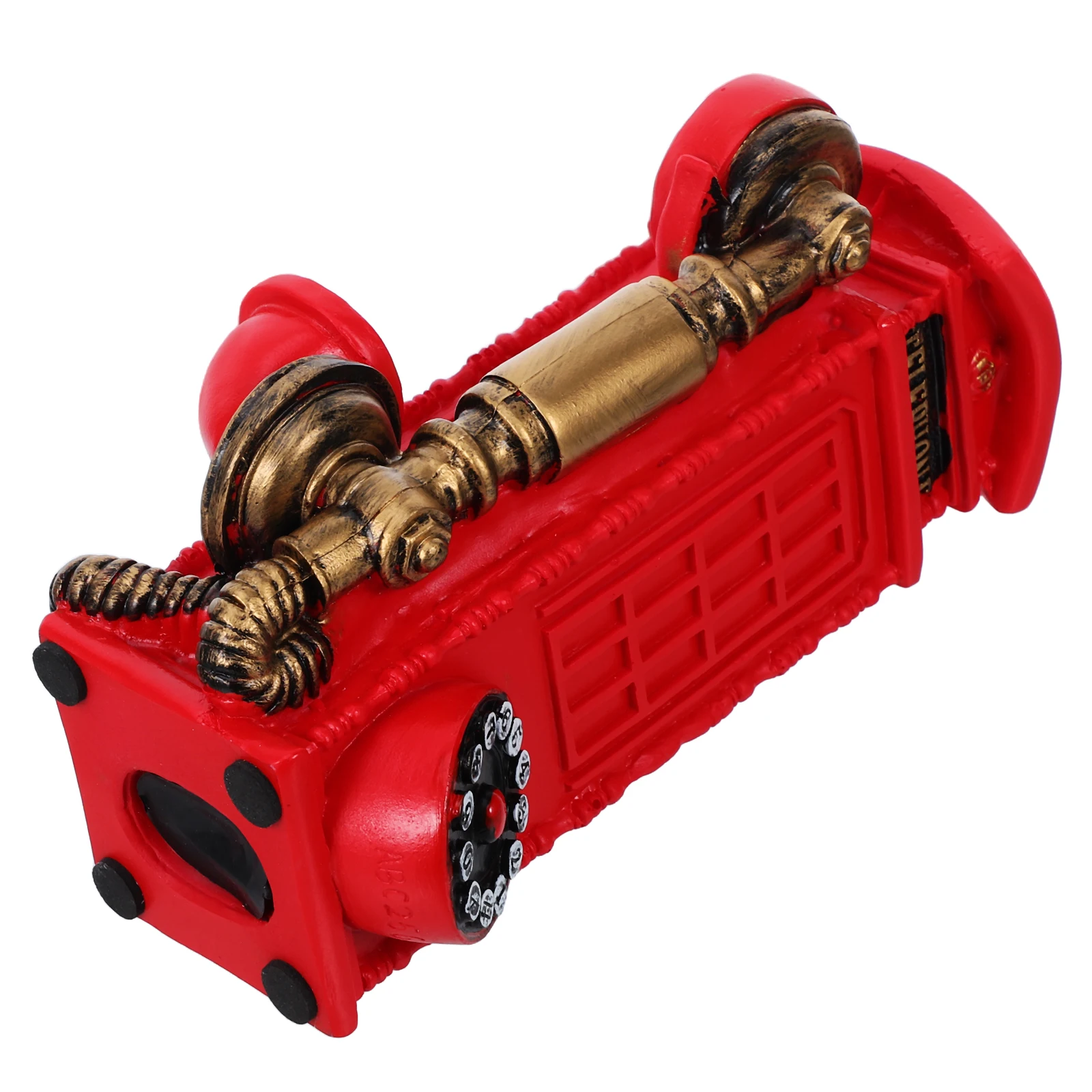 

Vintage Telephone Booth Decoration Rotary Dial Phone Classic Resin Photo Prop Retro Style Home Decor Office Display