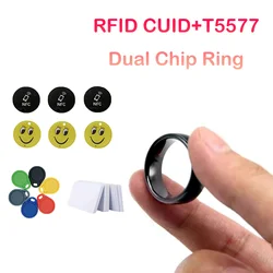RFID Waterproof Smart Dual-chip Anti-magnetic Ring T5577 ID IC Tag Nfc Rewritable Key Em4305 CUID Replaceable Label Copier Badge