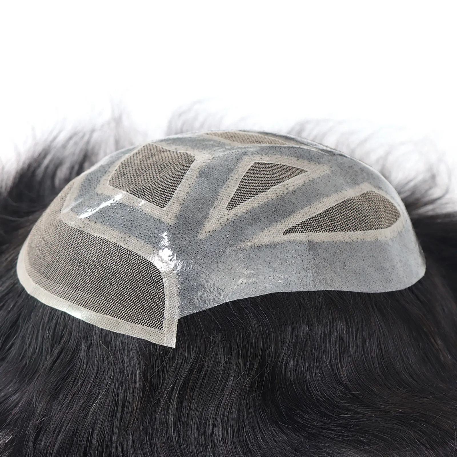 6*8/ 6*9/ 7*10/8*10 Lace With PU Toupee Men Breathable French Lace Front Men's Wig Human Hair Toupee Men's Replacement Systems