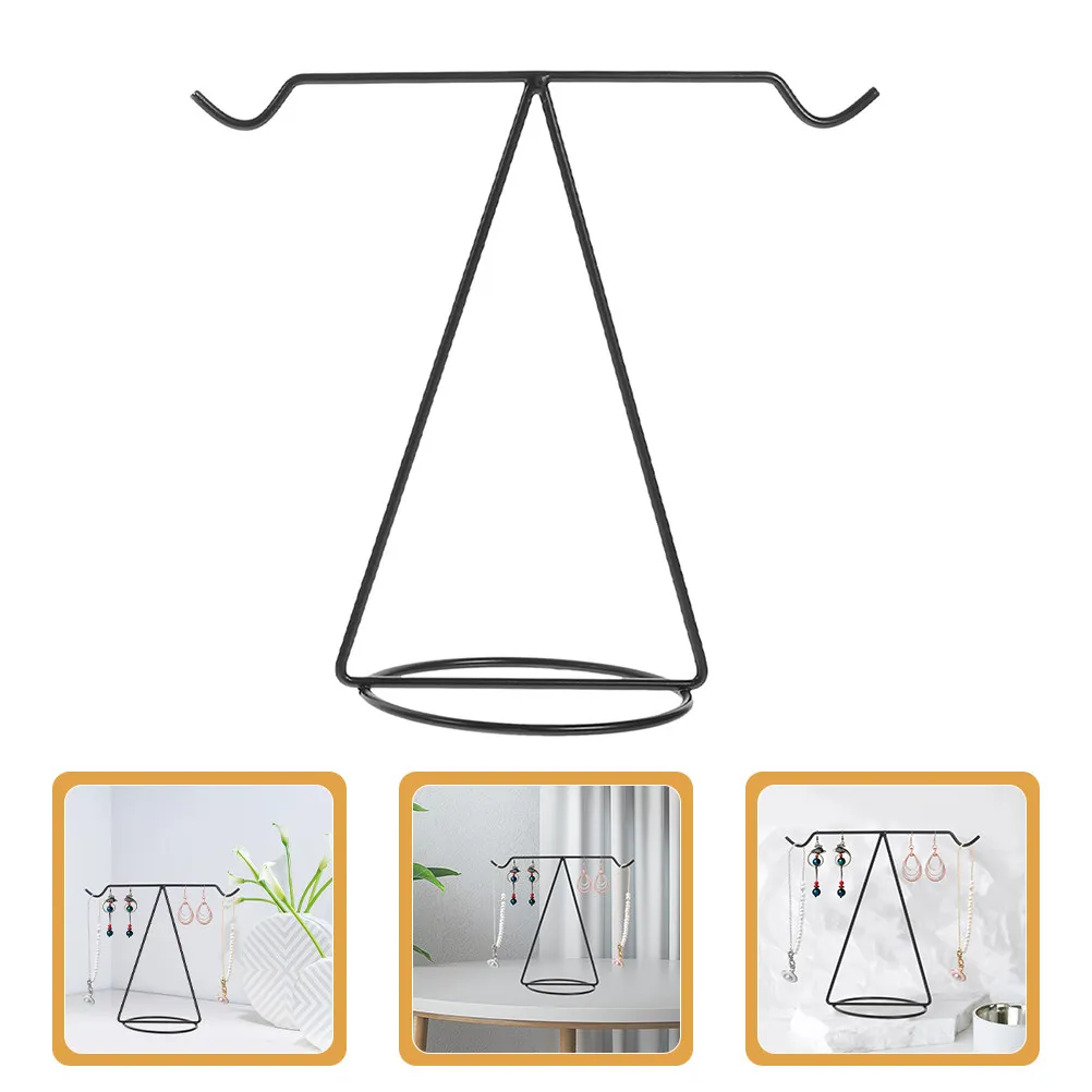 

Металлическая подставка-органайзер для ювелирных изделий из черного железа, Т-образная стойка для серег, ожерелий, браслетов, для дома и розничных магазинов