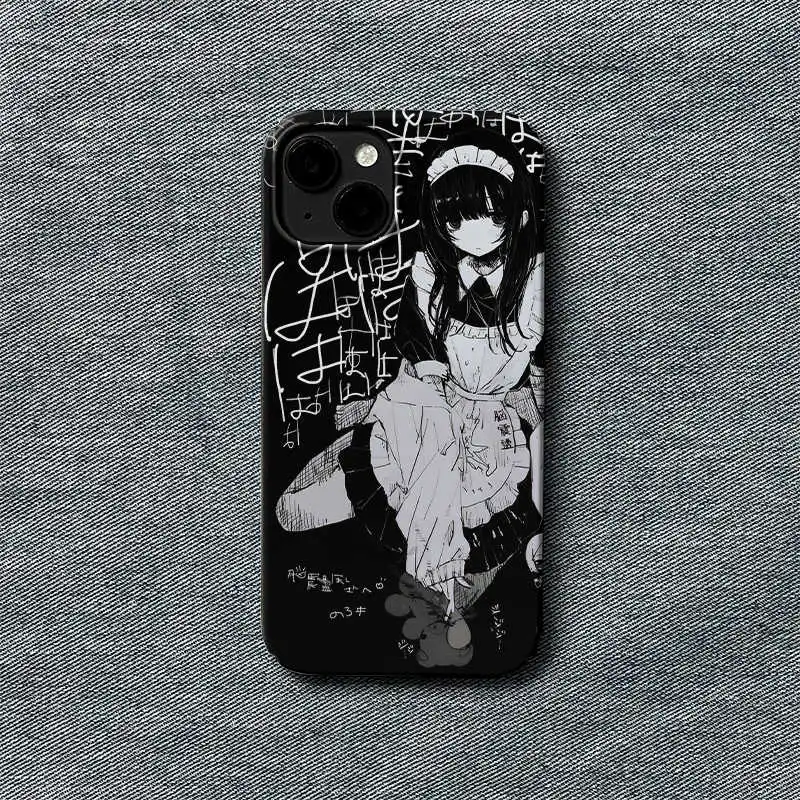 

Japan Anime Maid For iPhone 15 16 Promax Phone Case Design Sense Niche 2025 New 13 12 Mini Art 11 Matte Luxury 14 16 Plus Cases