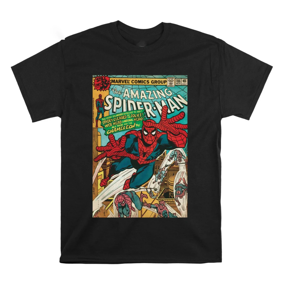 

Футболка с рисунком комиксов Disney «Человек-паук», осенняя модная спортивная мужская футболка из чистого хлопка, детская одежда, футболка Y2k Woman