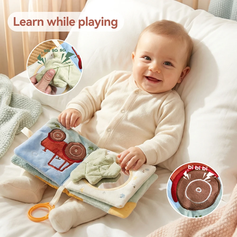 Baby Early Learning Cloth Book Adorable Little Lamb Chewable and Tear-Resistant Newborn Tactile Sensory Development Toy Gift