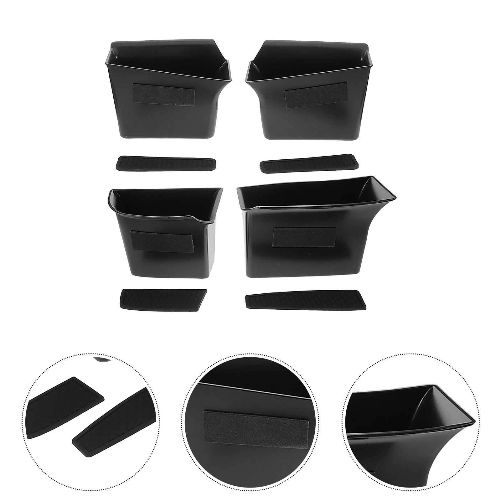 

4pcs Handle Storage Box Durable Plastic Car Door Storage Organizer Tray Easy Installation Multifunctional Use For Rear