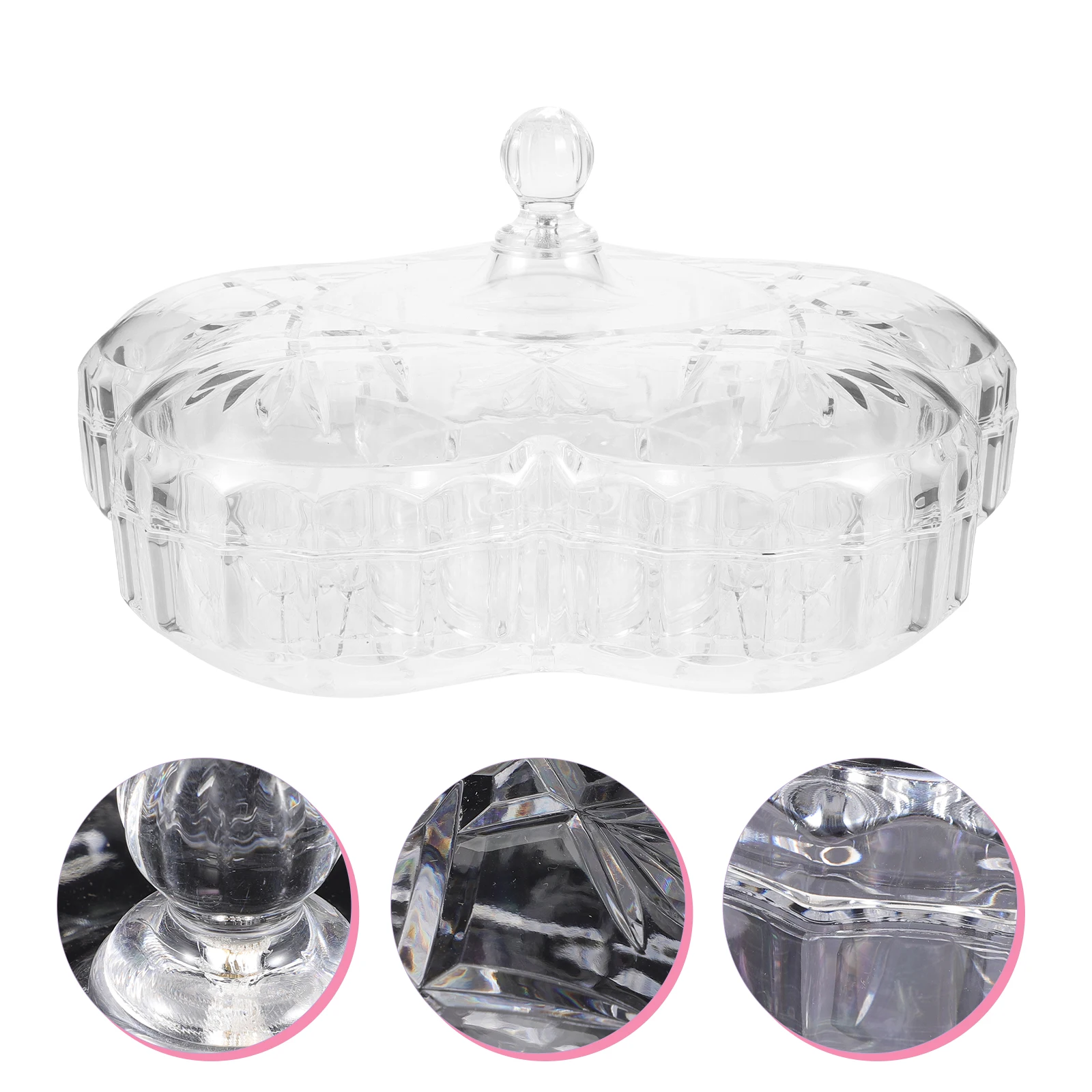 

1pc Transparent PP Snack Tray with Cover Candy Nut Storage Box for Kitchen Home Party Fruit Storage Tray Plastic Food Plate