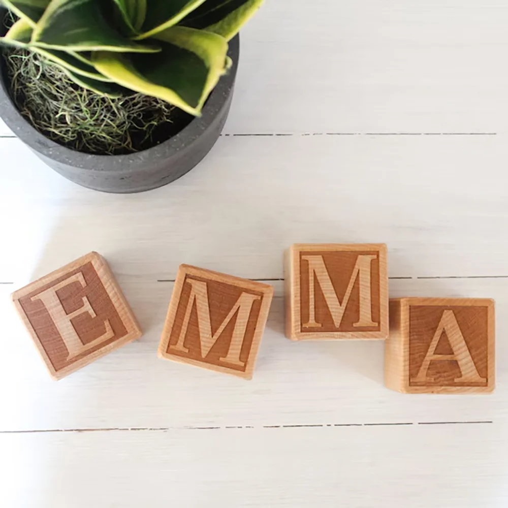 

Custom Retro Beech Wood Name Building Blocks Baby Shower Accessories Nursery Decor Cute Newborn Gifts Bohemian Shooting Props