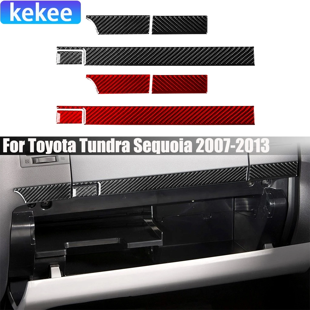 

Автомобильные аксессуары из углеродного волокна, панель перчаток второго пилота, модифицированная внутренняя отделка, мягкая наклейка для Toyota Tundra Sequoia 2007-2013