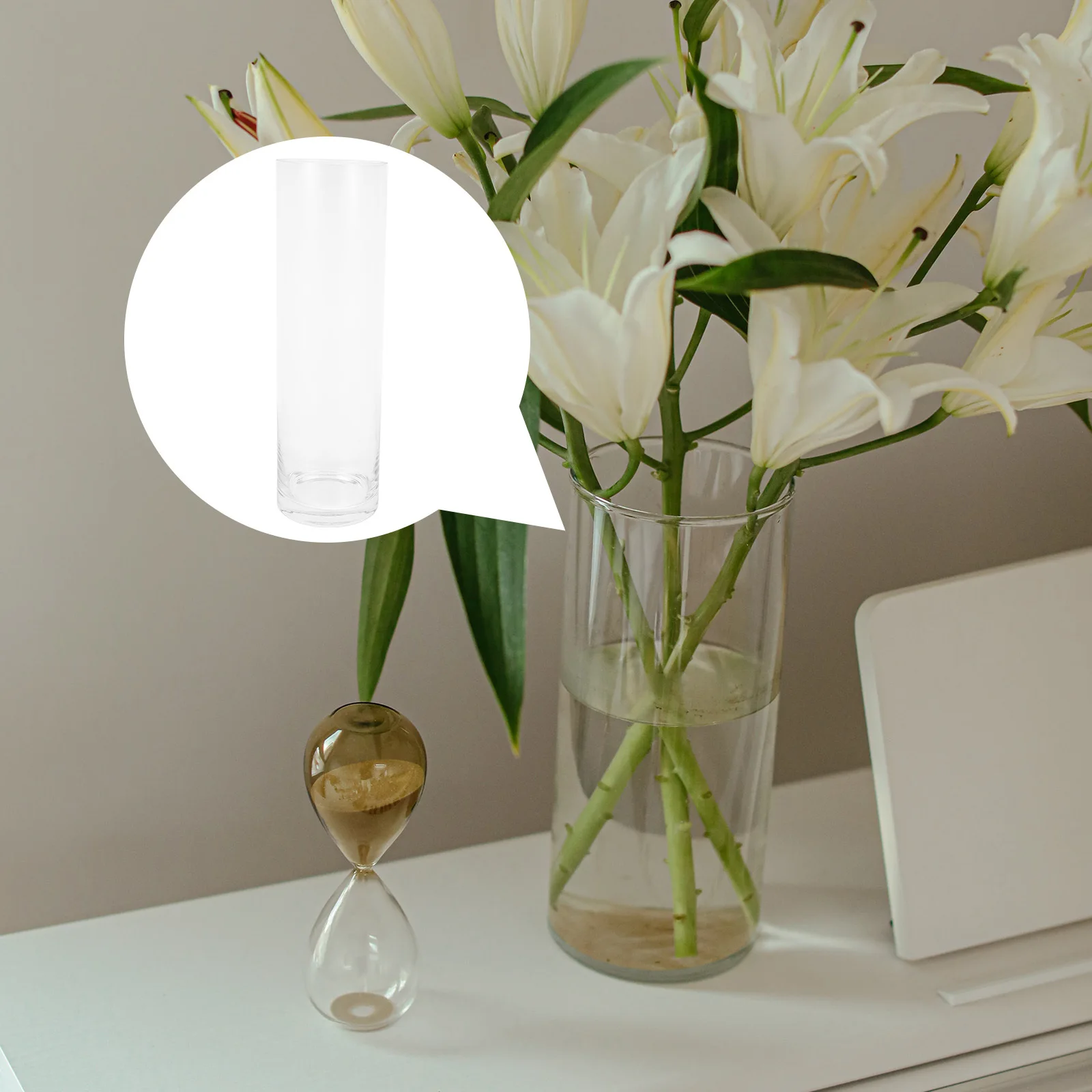 

Cylinder Glass Vase Flower Vase Clear Glass Flower Vase Glass Vase for Home Glass Vase for Office Hydroponic Flower Vase