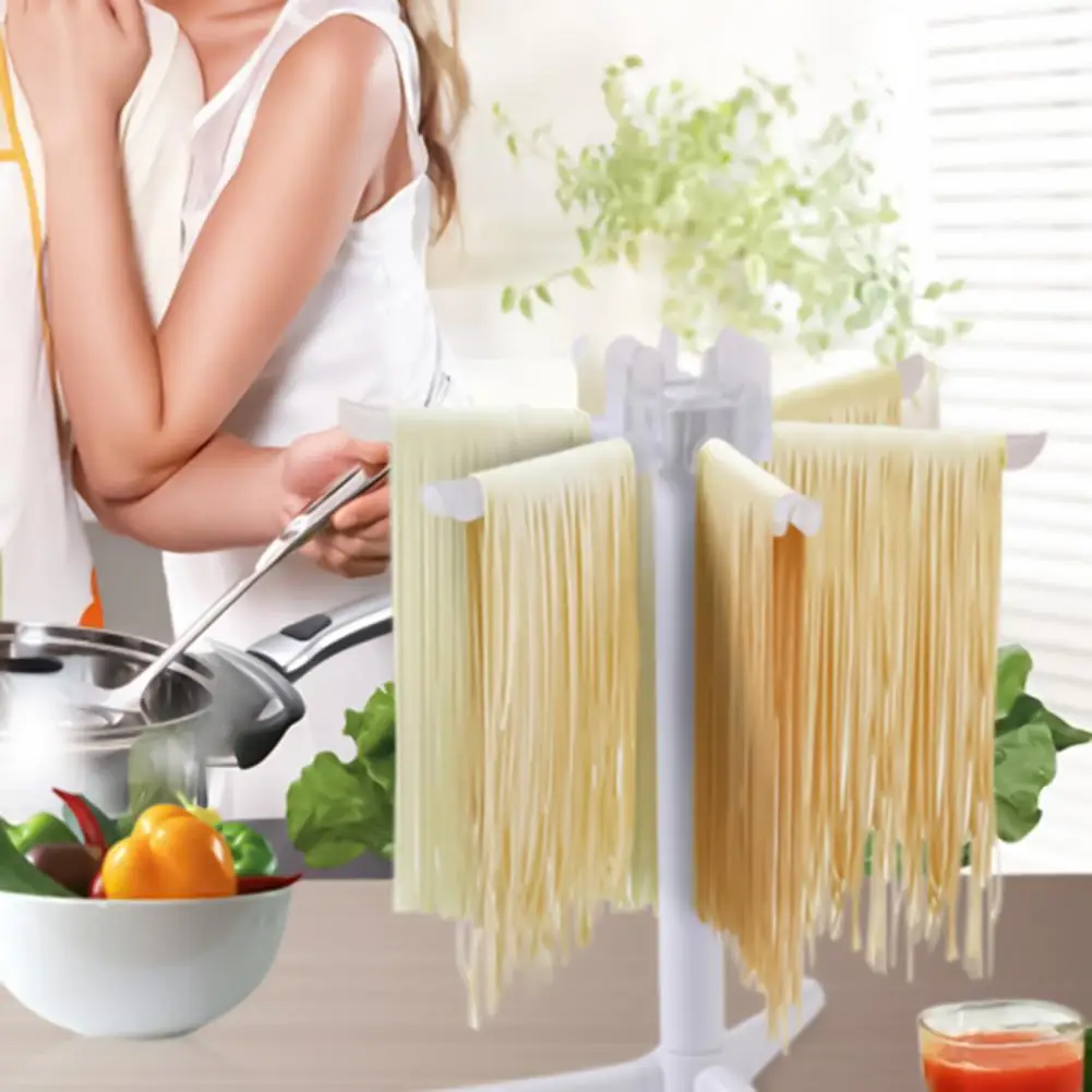 Spaghetti Drying Rack Practical Pasta Dryer Stand White Color Easy to Store  Great Pasta Drying Rack with 6 Bars