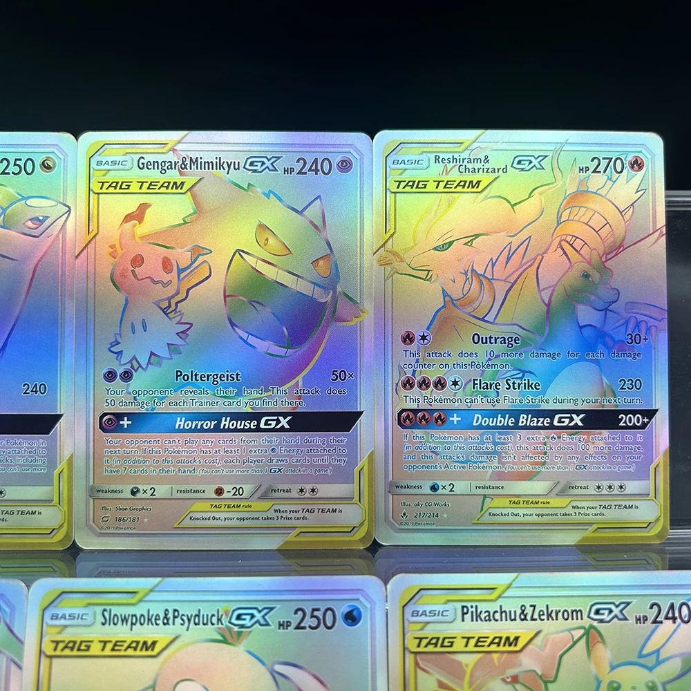 

DIY Anime PTCG Color Flash Card Latias Latios Gengar Mimikyu Charizard Gx Series English Version Collecting Card Child Gifts