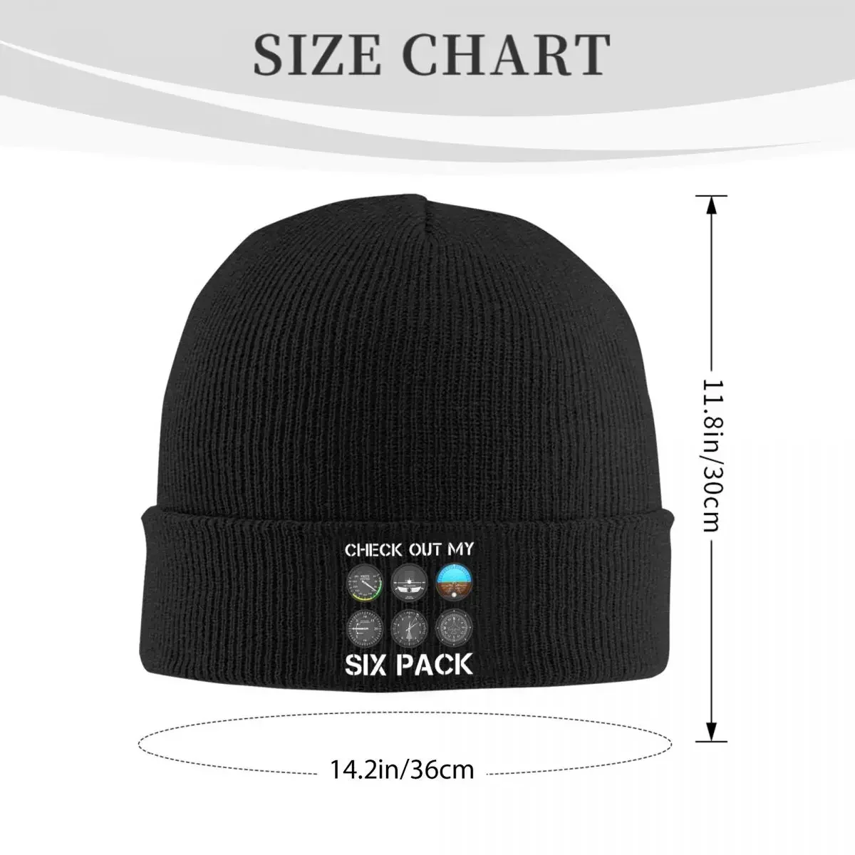 Funny Pilot Top Airplane Six Pack Flight Instruments Warm Knitted Cap Bonnet Hat Autumn Winter Outdoor Beanies Hat for Men Women