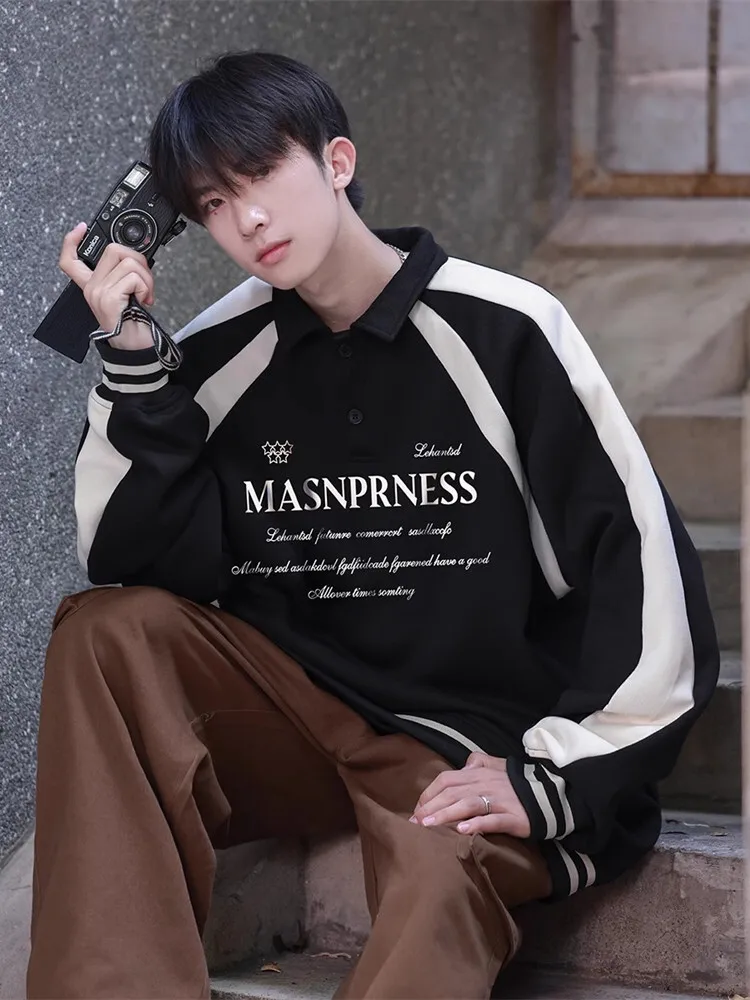 

Мужская толстовка American Sle Heavyweight с круглым вырезом, весенне-осенняя, модная, свободного кроя, оверсайз, для подростков, повседневная спортивная одежда