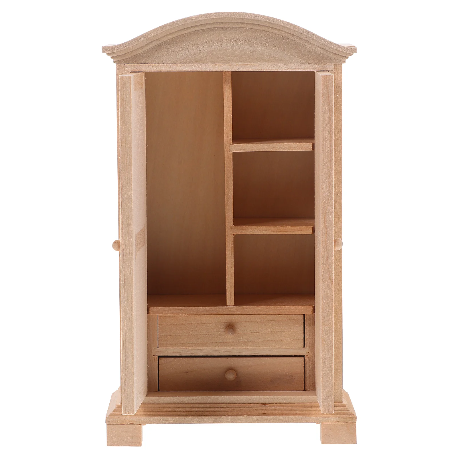 Miniature Wooden Wardrobe Tiny Closet For House Mini Furniture Home Decor Accessories Playroom Toy House Model Realistic