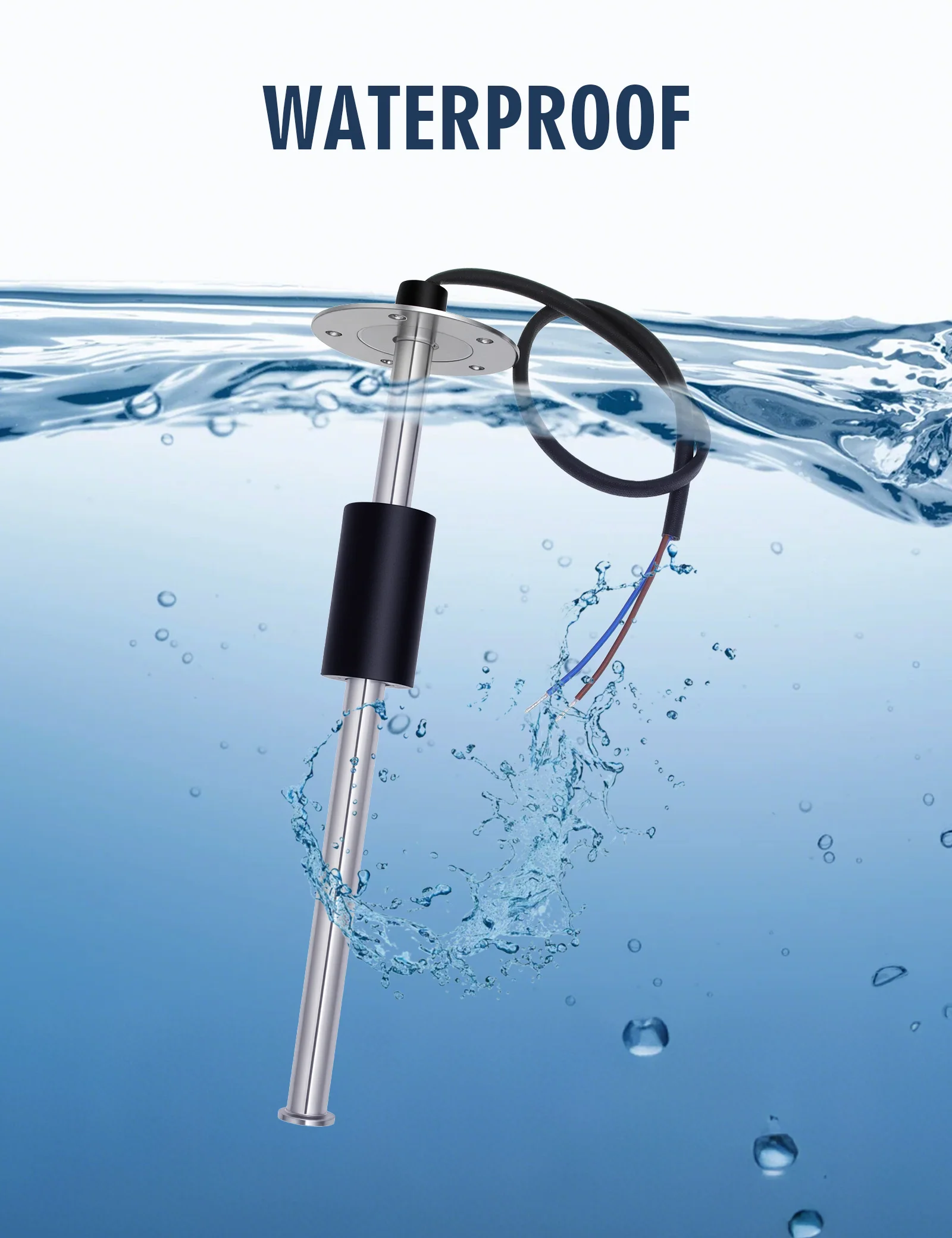 0–180 Ω Kraftstoff-Schwimmersensor + Kraftstoffstandsanzeige (Option), 7-farbige Hintergrundbeleuchtung, Kraftstofftank-Füllstandsanzeige mit Alarmlicht für Marine, Auto, Wohnmobil – Detail 24