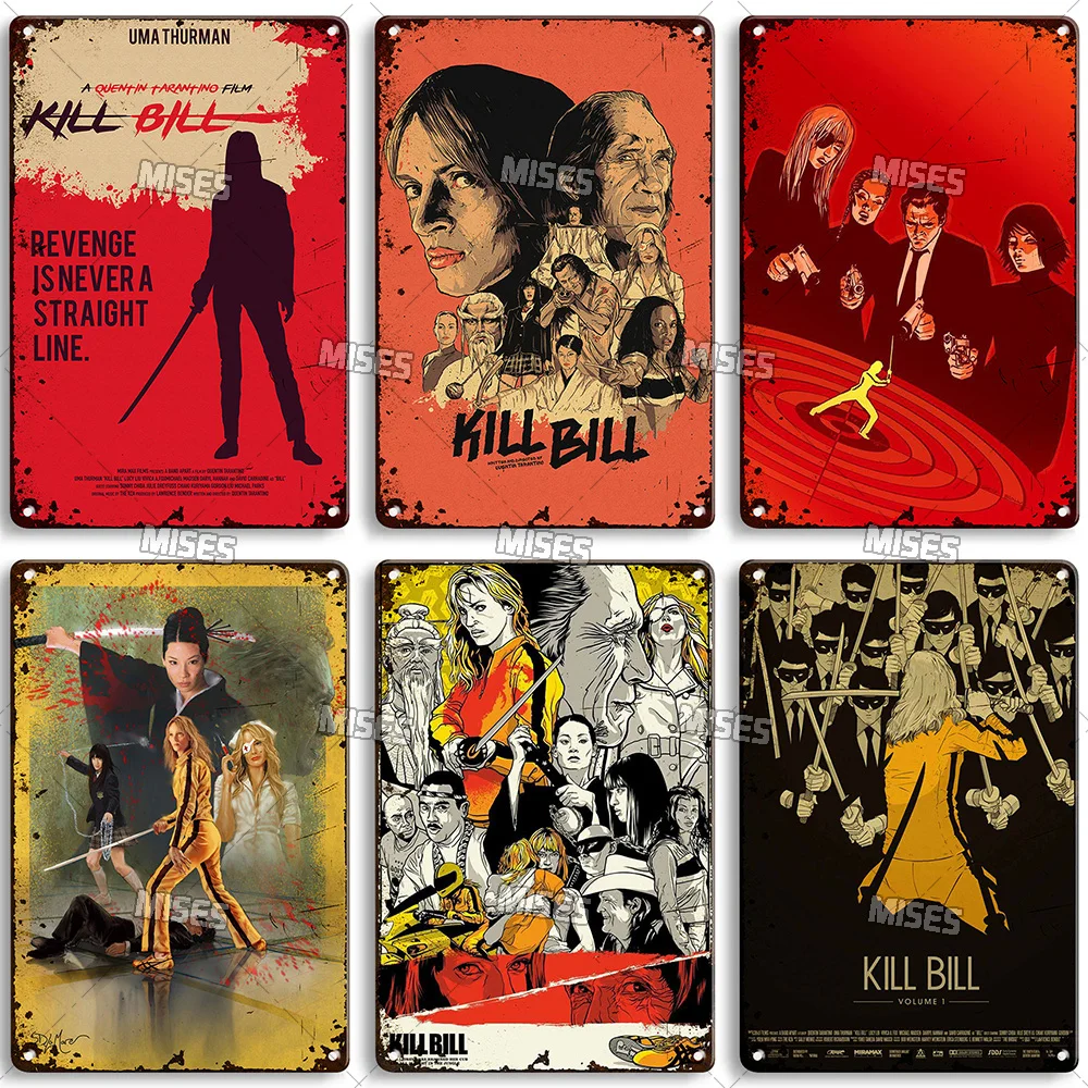 MISES Kill Bill:Vol.1 Classic Movie Bar Metal Sign Vintage Poster Rusty Metal Plate Industrial Decor Home Cafe Club Metal Plaque