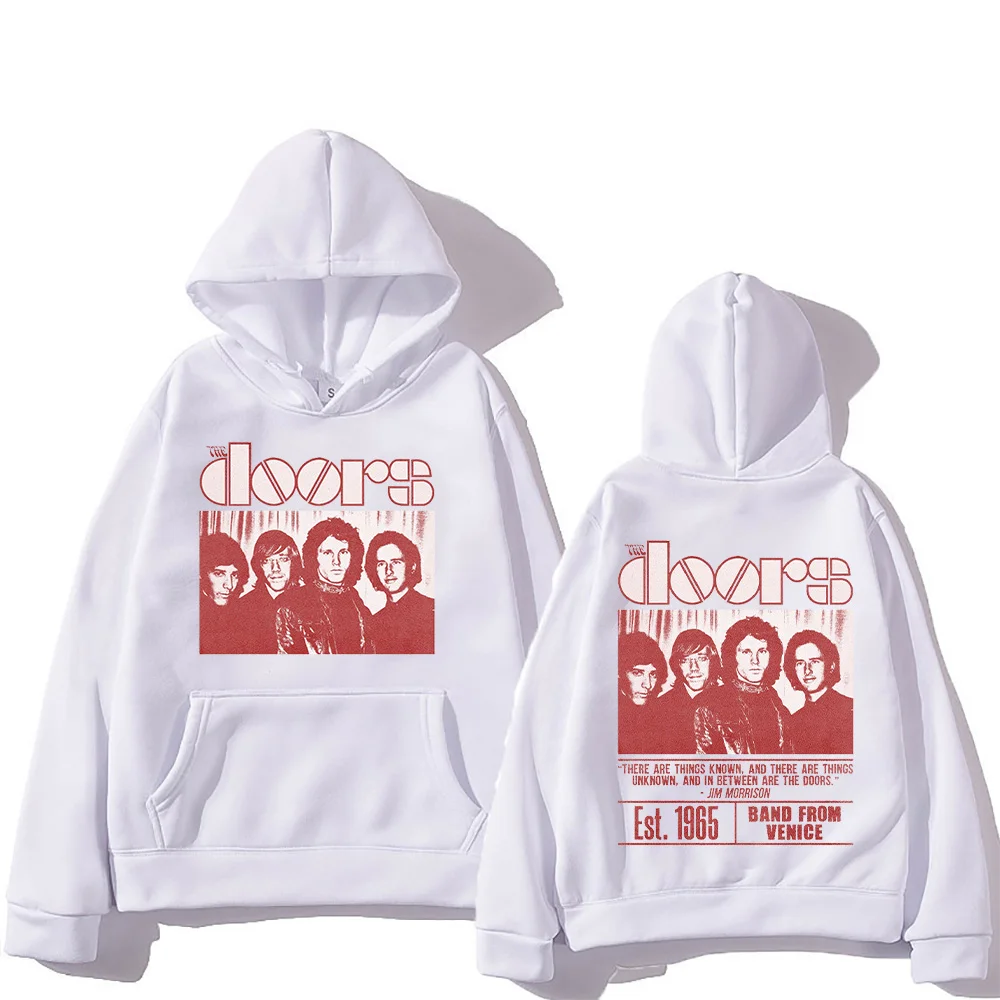 Retro Men's Sweatshirts The Doors Band Est.1965 Pullovers Band From Venice Clothing Punk Aesthetic Hoodies Women Men Sudaderas