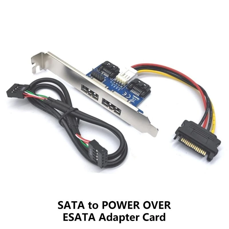  SATAs to Power Over ESATA Adapter Card for 2.5/3.5inch HDD and Optical Drive