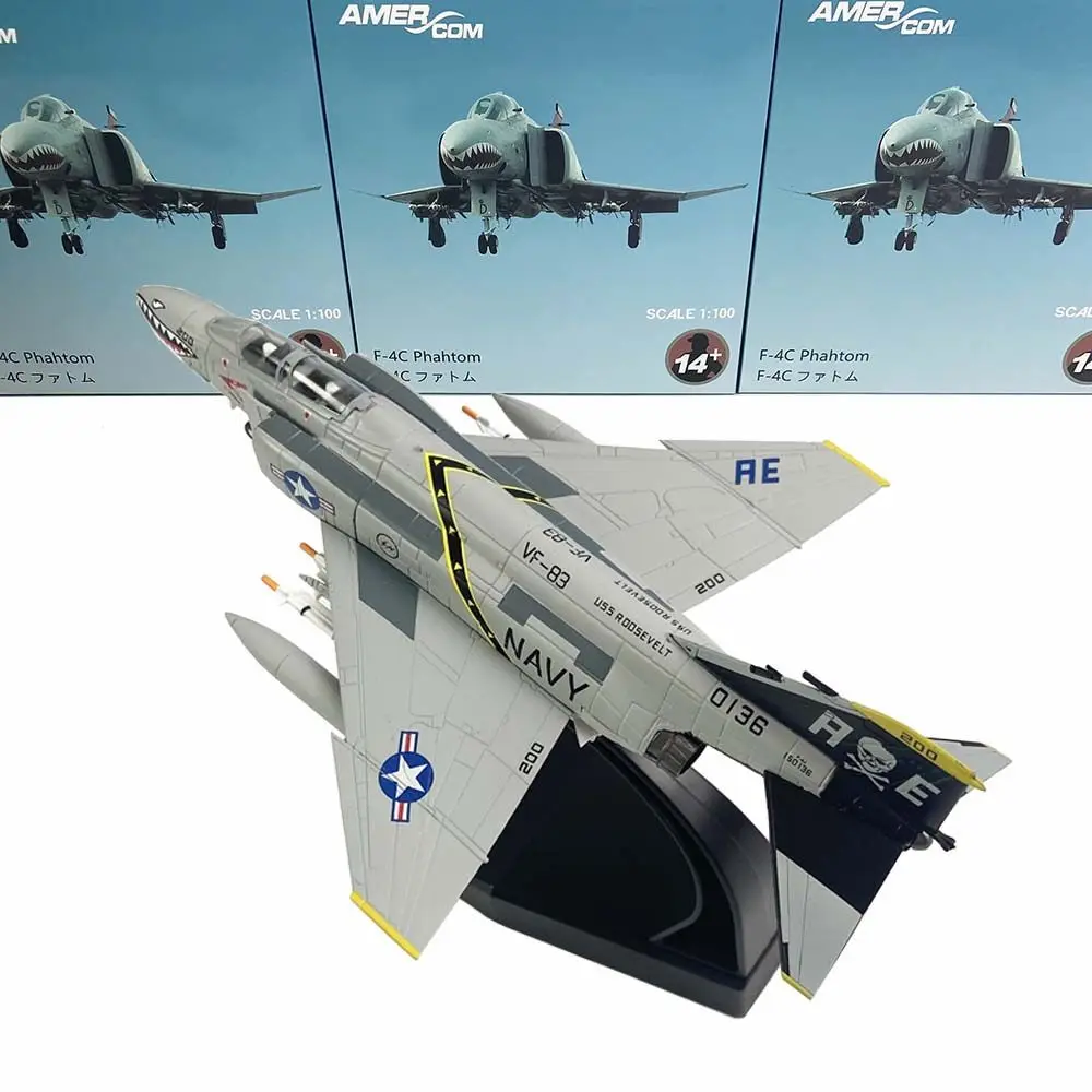 

1/100 F-4 призрак пиратский флаг День независимости F4c Истребитель из сплава Модель самолета Моделирование