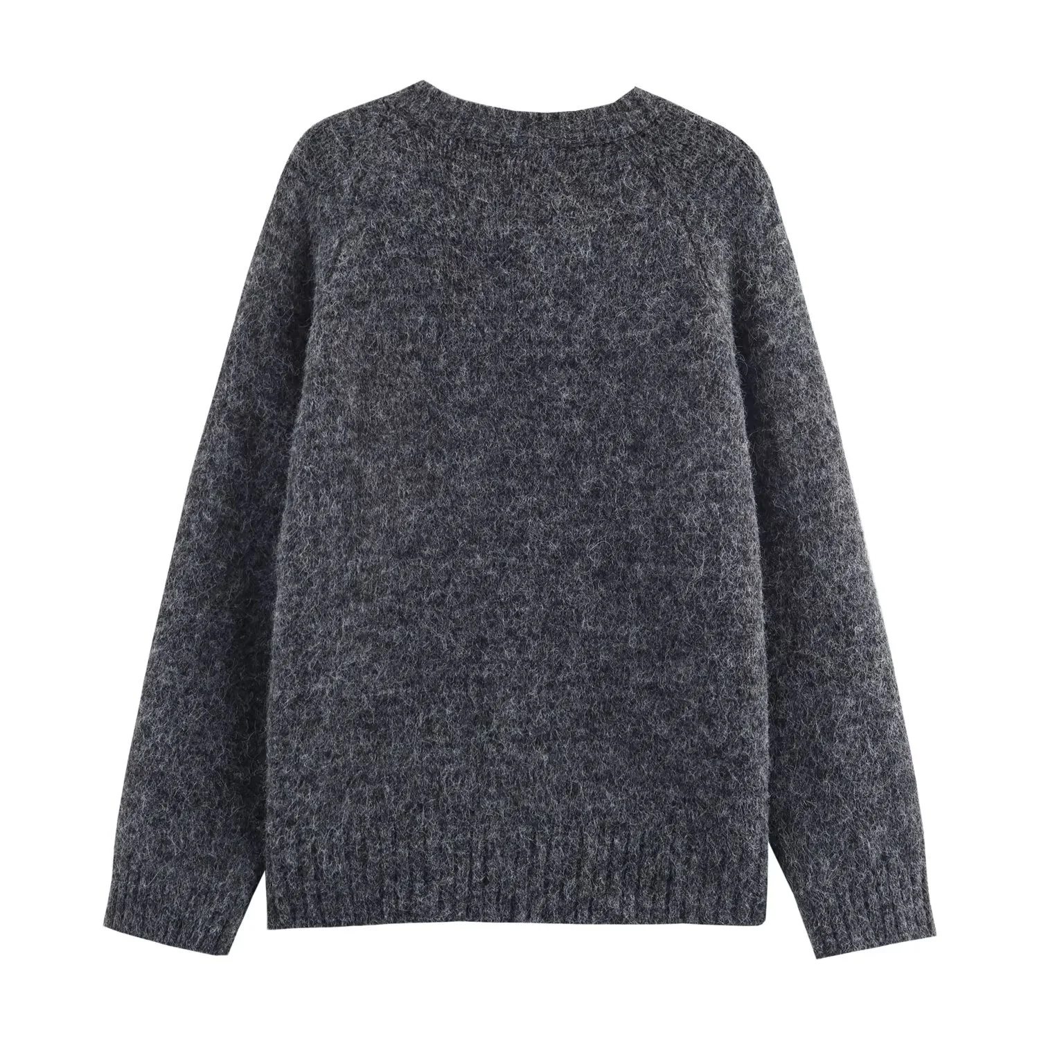 Cárdigan de punto con cuello redondo para mujer, suéter corto holgado con dobladillo elástico y una hilera de botones, Top elegante para otoño e invierno