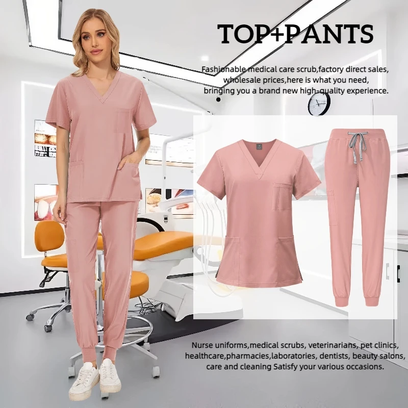 Gommage médical soins infirmiers robe chirurgicale haute qualité gommage élastique soins de santé pharmacie couleur unie uniforme en gros vêtements de travail unisexe