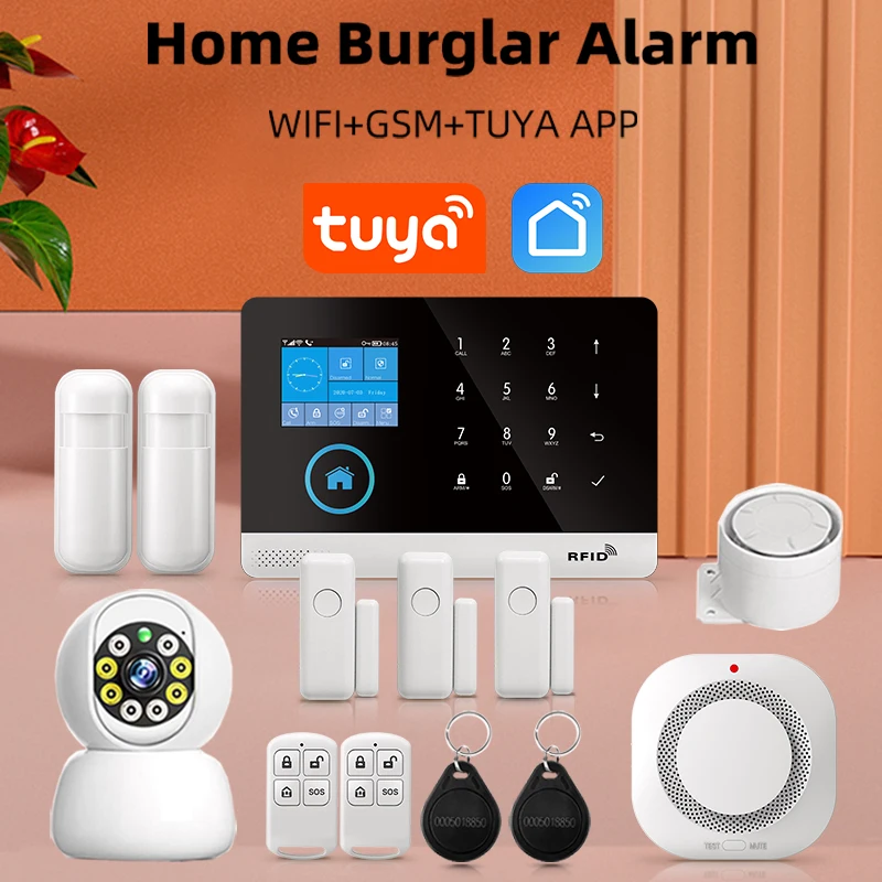 Tuya Security Alarm System WiFi Home Alarm GSM House Burglar Alarm For House Office SMS APP Remote Control Work With Alexa