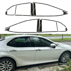 For Toyota Camry XV70 2017-2023 Sedan Window Chrome Delete Blackout ABC Pillars Glossy Black Stickers