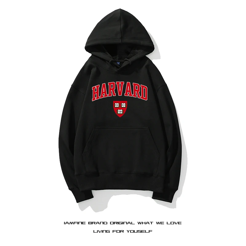 Harvard Universi Memorial Hoodie Men and Women Couple Ivy Hooded T-shirt Autumn and Winter Harvard Student Outerwear