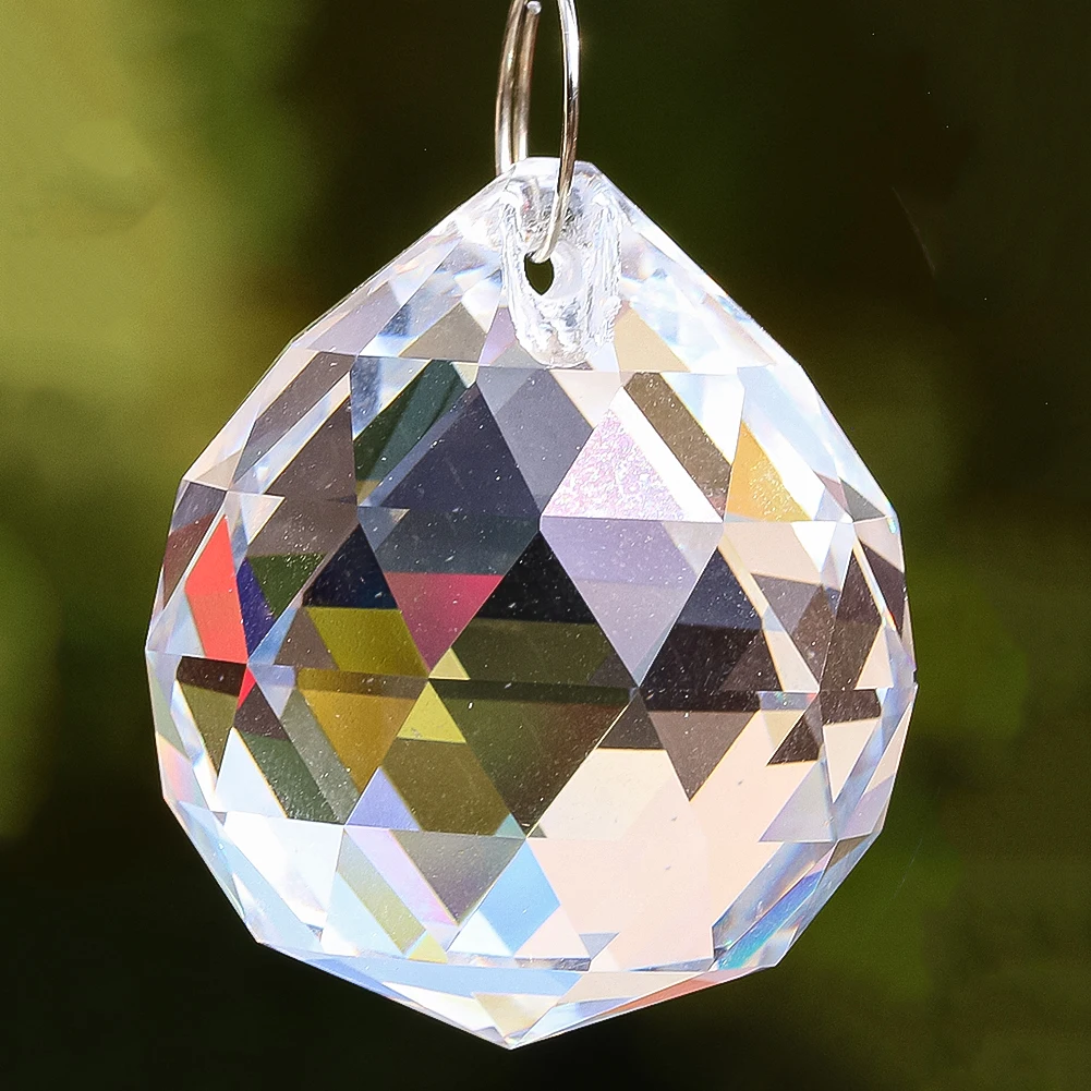 Lighted Ball Windmill Suncatcher Metallic Circle Weathervane Crystal Curtain Charms Garden Bird Repellers Hanging Decorations - view 5