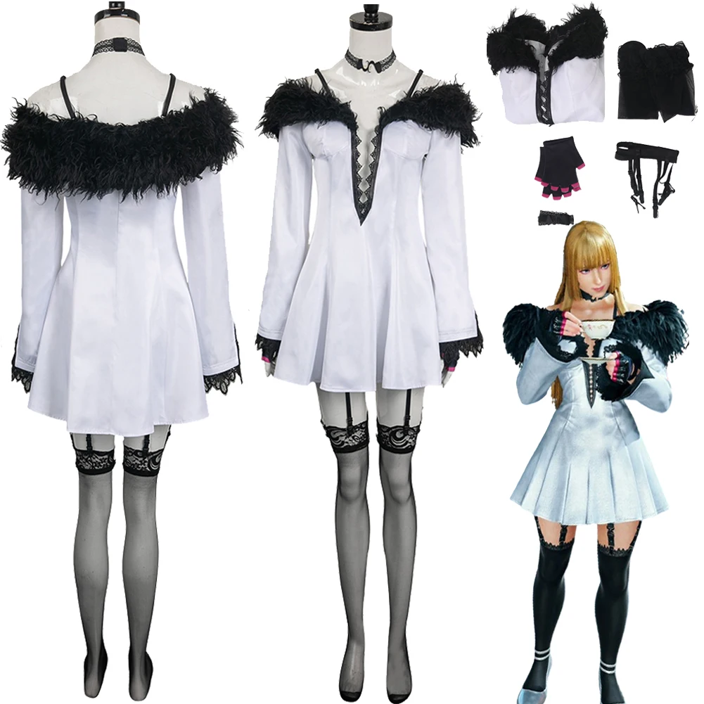 Lili Cosplay Anime Game Tekken8 Costume bianco peluche Set Halloween Carnival Party travestimento Roleplay Suit per donna donna adulto