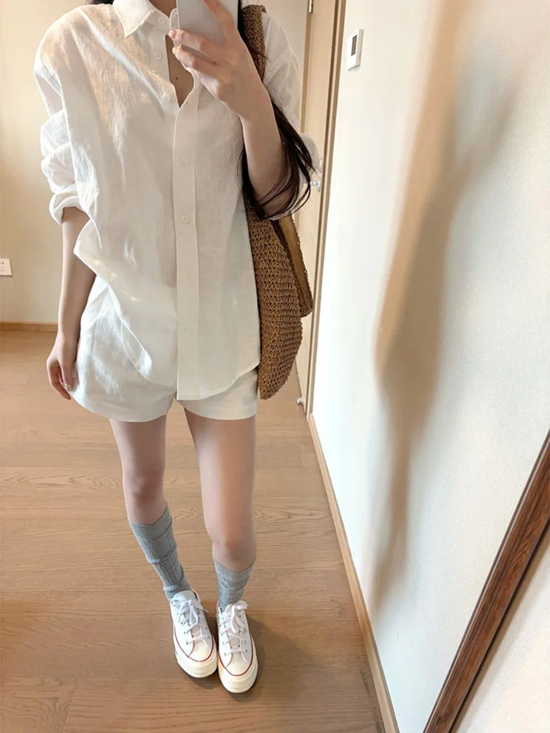 

Женская хлопково-льняная рубашка в корейском ретро-стиле, летняя, свободного кроя, с защитой от солнца, повседневная верхняя одежда, дышащая, полупрозрачная