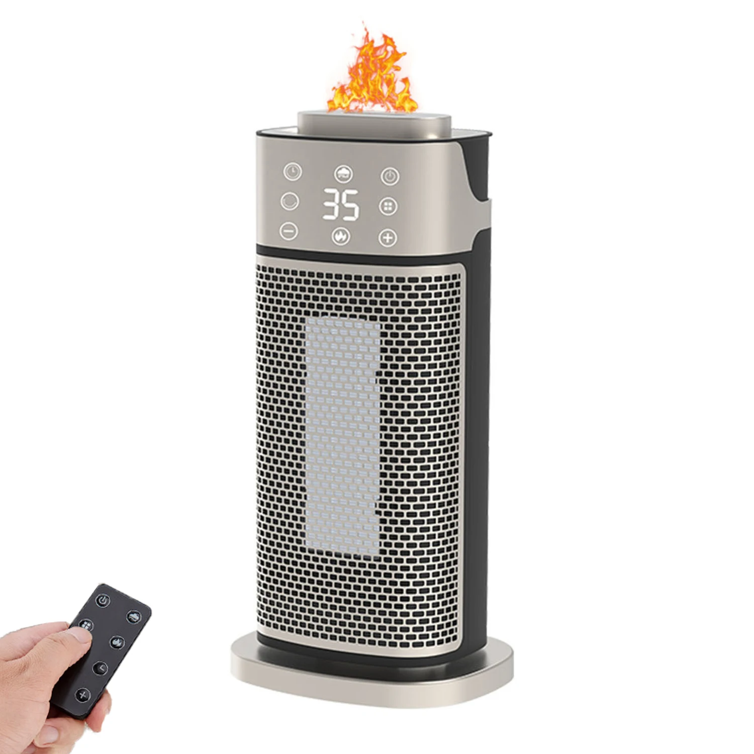 

Simulated Electric Flame Humidifier Heater Office Home Electric Fireplace Heating Multifunctional Appliance with Remote Control
