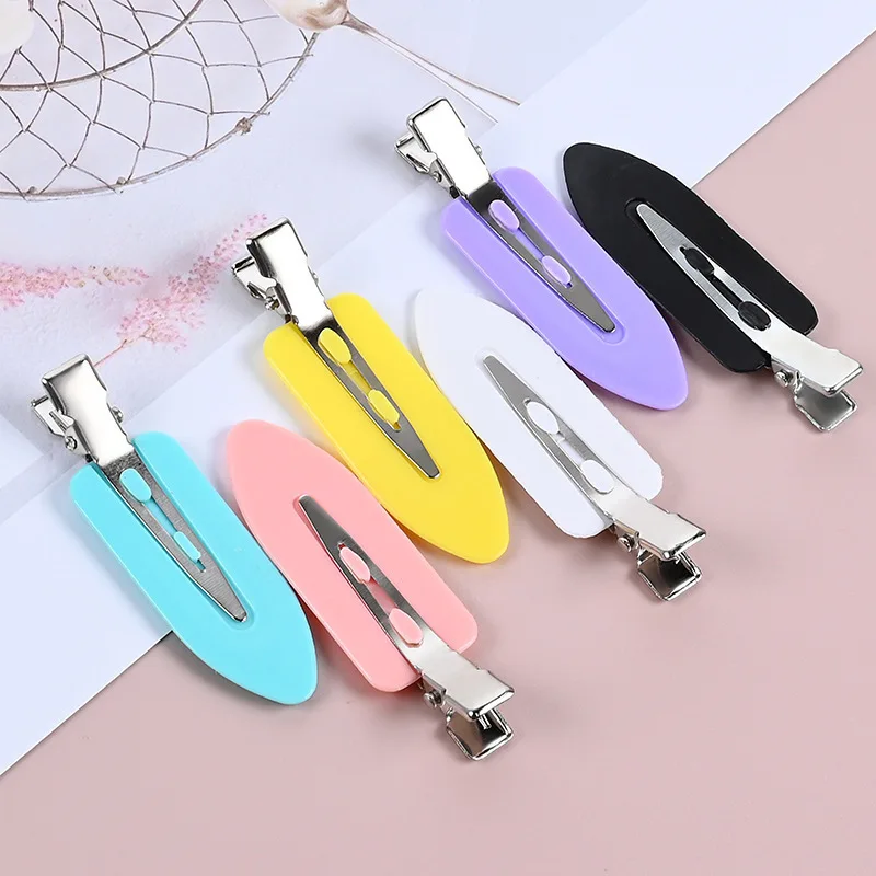 5pcs Hair Clips Set, Simple Drop Shape, No Crease, Plastic, Solid Color, Hair Styling Accessories for Women and Girls