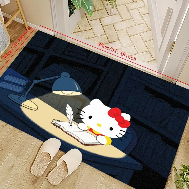 

1 шт. милый коврик для настольной лампы для чтения Hello Kitty, коврик для пола с персонажем мультфильма аниме Kawaii для домашнего декора, нескользящий мягкий коврик для двери