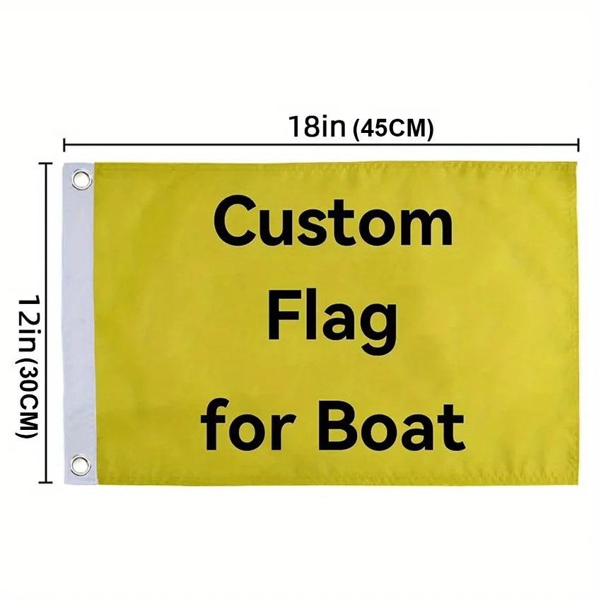 1pc, Small Boat Custom Flag (30X45cm) Personalized Banner Mini Flag Unique Boating Gifts for Women and Men with 2 Brass Grommets