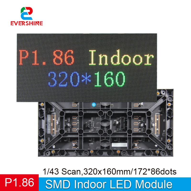 led屋内マトリックスp186フルカラーディスプレイ320x160mmパネルモジュール172x86ピクセルオンラインショップ用プログラマブルビデオカード