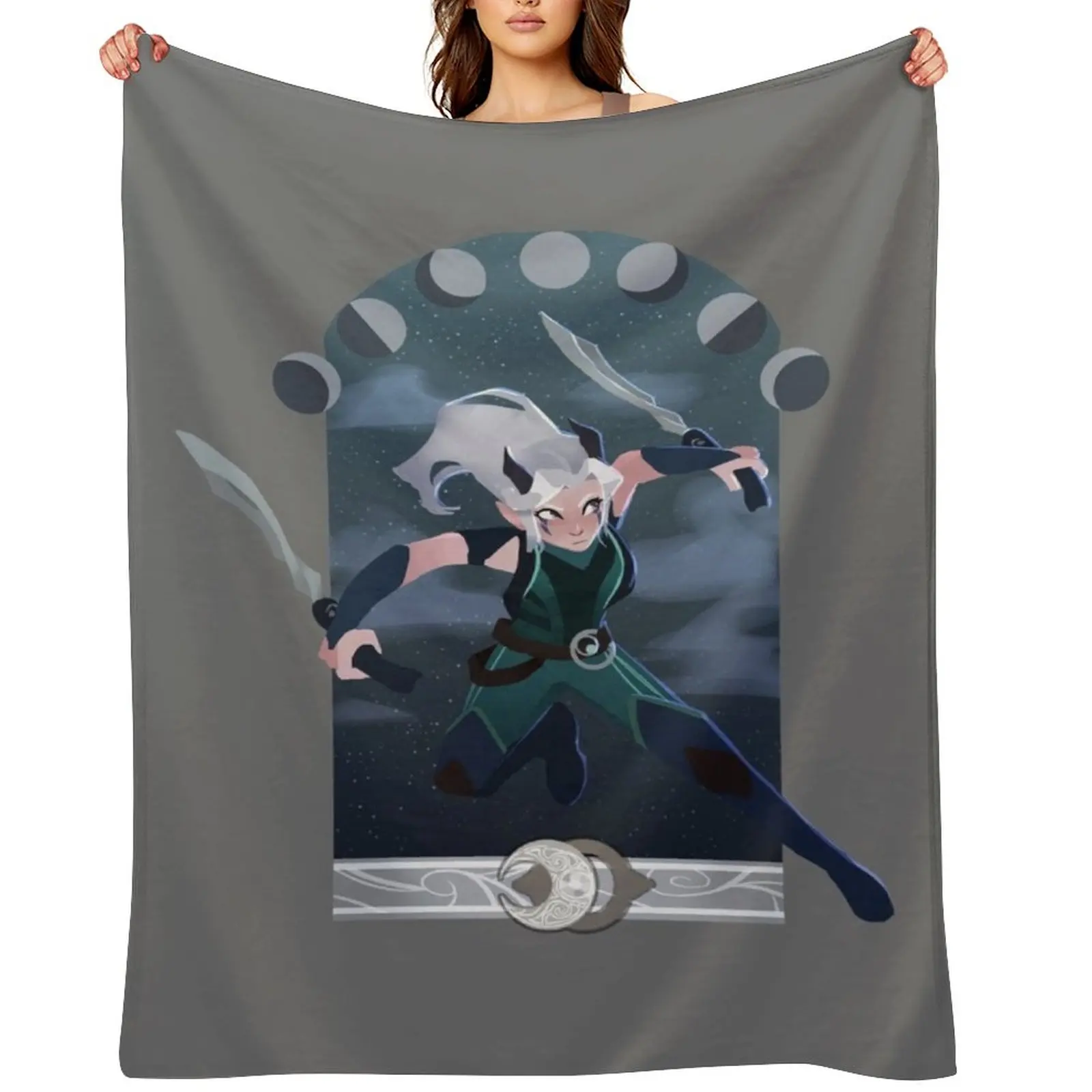 

Rayla. Moonshadow fighter Throw Blanket Soft Plush Plaid Decorative Throw Hair Blankets