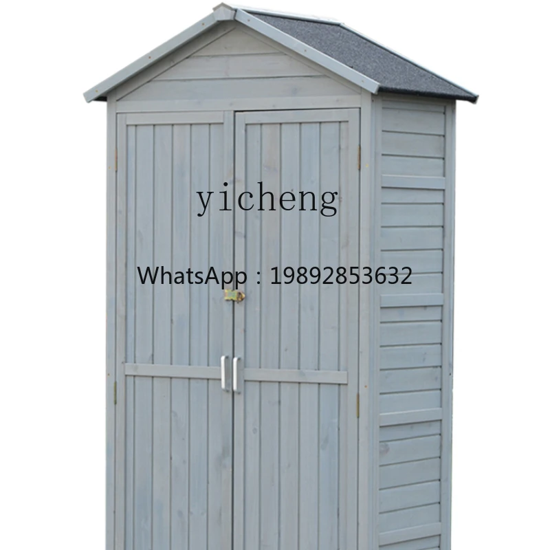 Outdoor Storage Cabinet Storage Organization Wooden Balcony Tool Room Sun-Proof Rain-Proof Storage