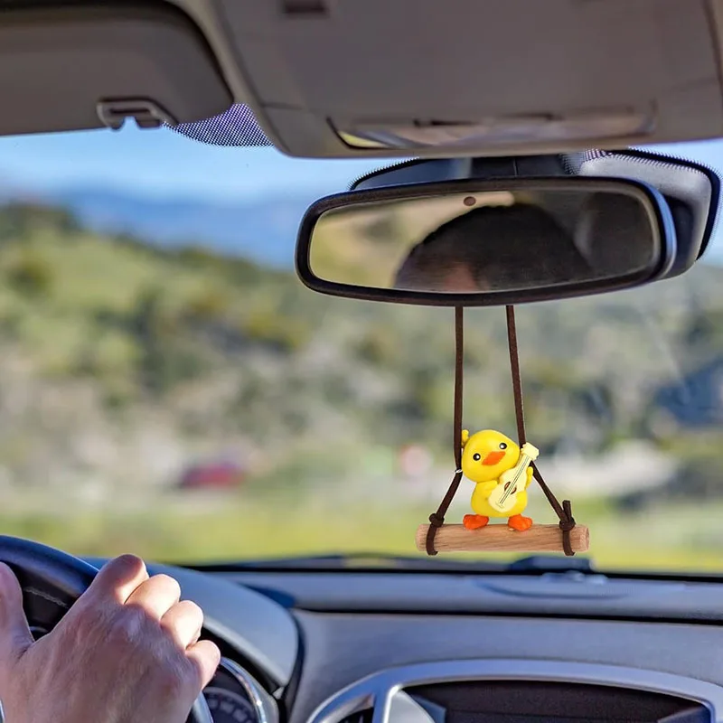 

Car Swinging Duck Pendant Car Rearview Mirror Ornaments Birthday Gift Rearview Mirror Ornaments Creative Duck Auto Decoration