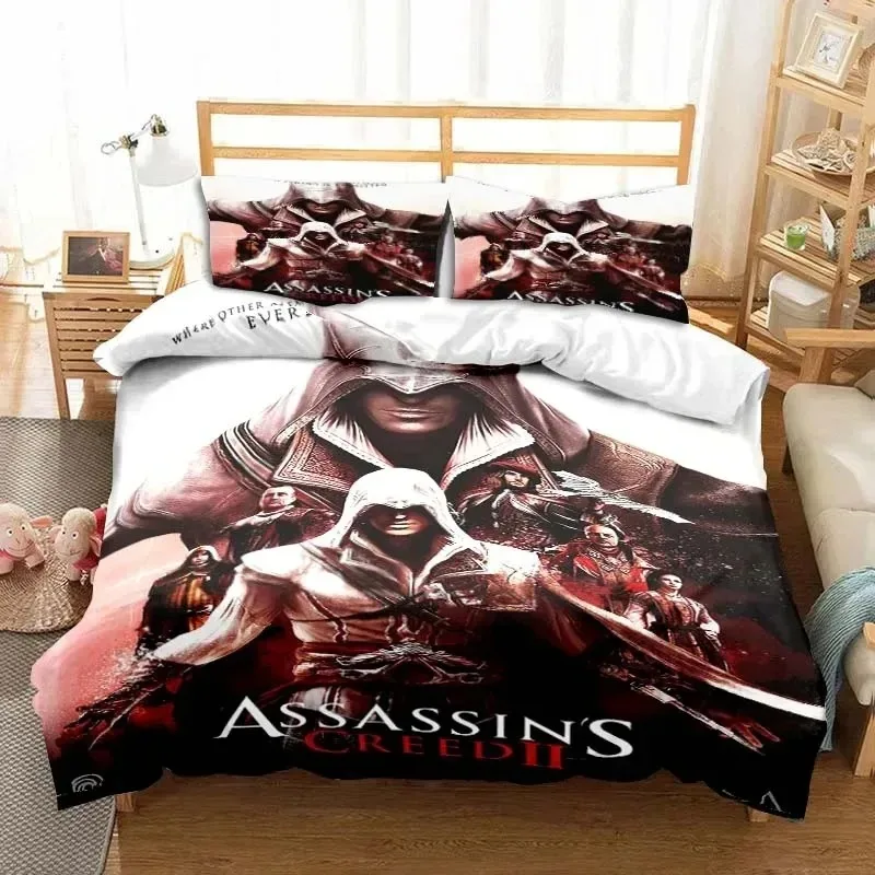 Game A-Assassin S Creed Art Bedding Set Gamer Duvet Cover Set Adult boys Bedroom Single Double King Size Comforter Boys Gift