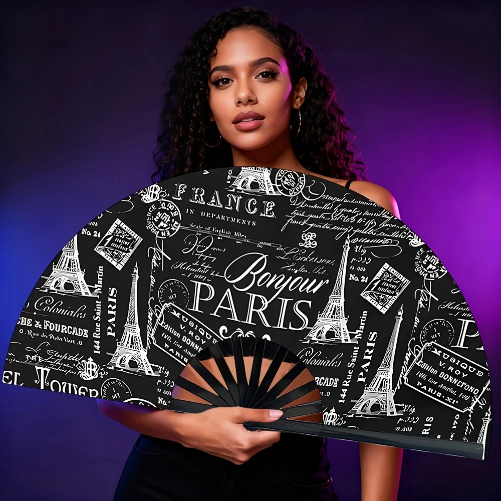 Parisian French Lifestyle, Eiffel Tower Folding Fan, Summer Fan, Perfect Choice for Parties, Music Festivals, And Birthday Gifts
