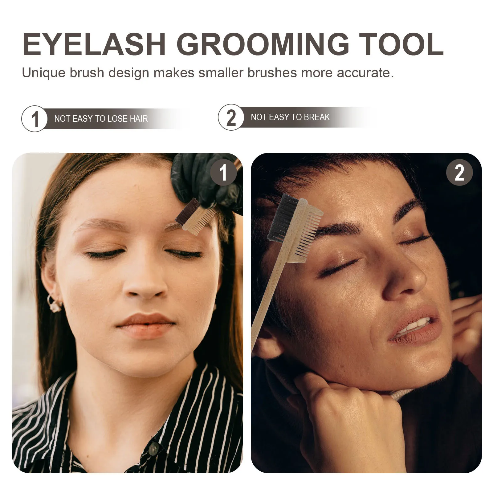 

1Pcs Dye Hair Highlight Brush Ergonomic Eyelash Comb Bamboo Eyebrow Brush Grooming Tool Multifunctional Eyebrow Eyelash