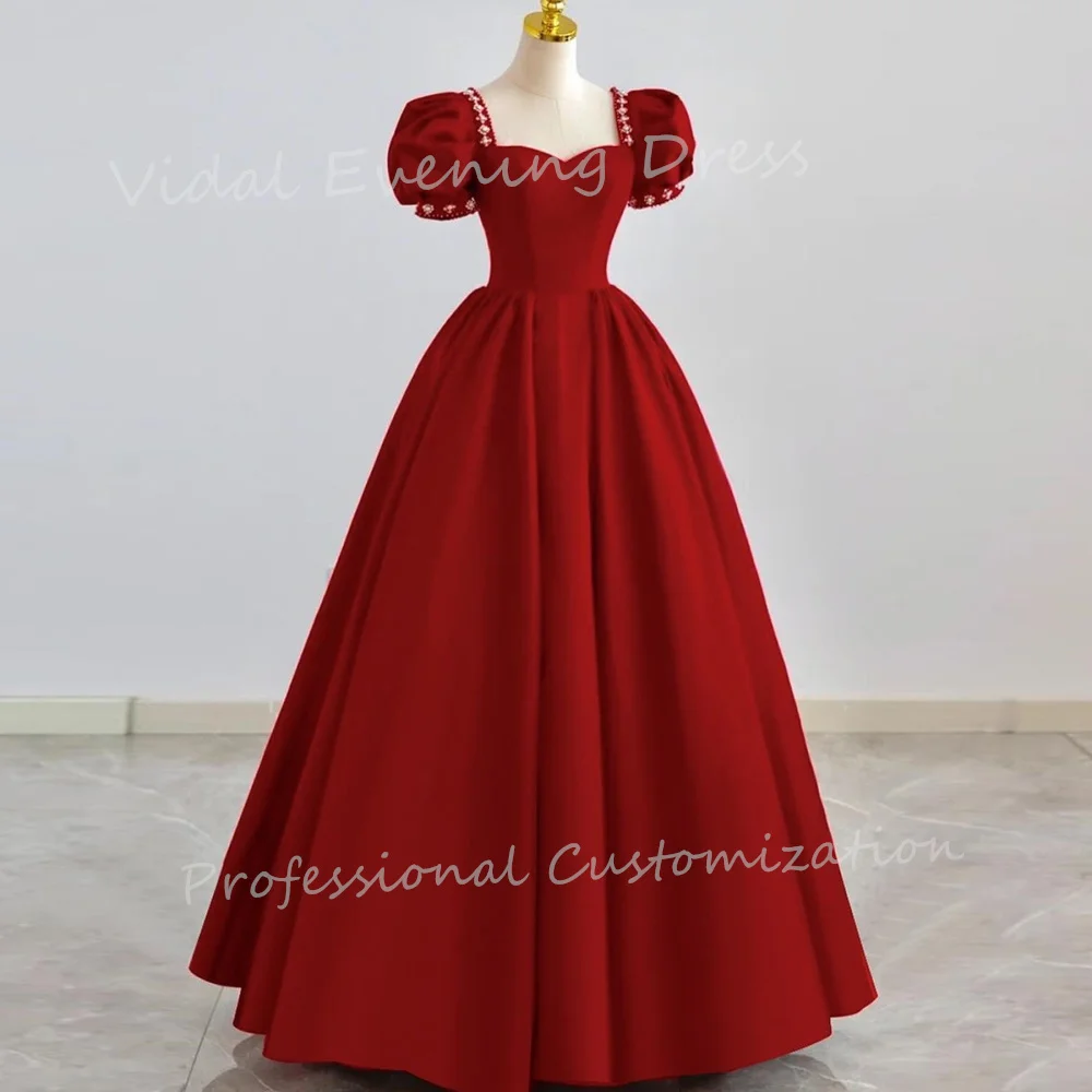 Vindal Evening dresses Crepe Half-sleeve A-line Draped Off the shoulder Plain Floor-Length Modernstyle High-Quality For Woman