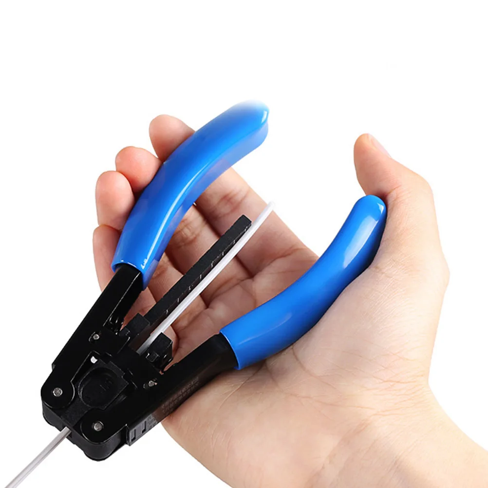 

1pc Fiber Optic Stripper 2.1Mmx1.6Mm Adjustable Wire Cutter Crimping Plier For Coaxial Cable Electrician Tool Cable Accessory