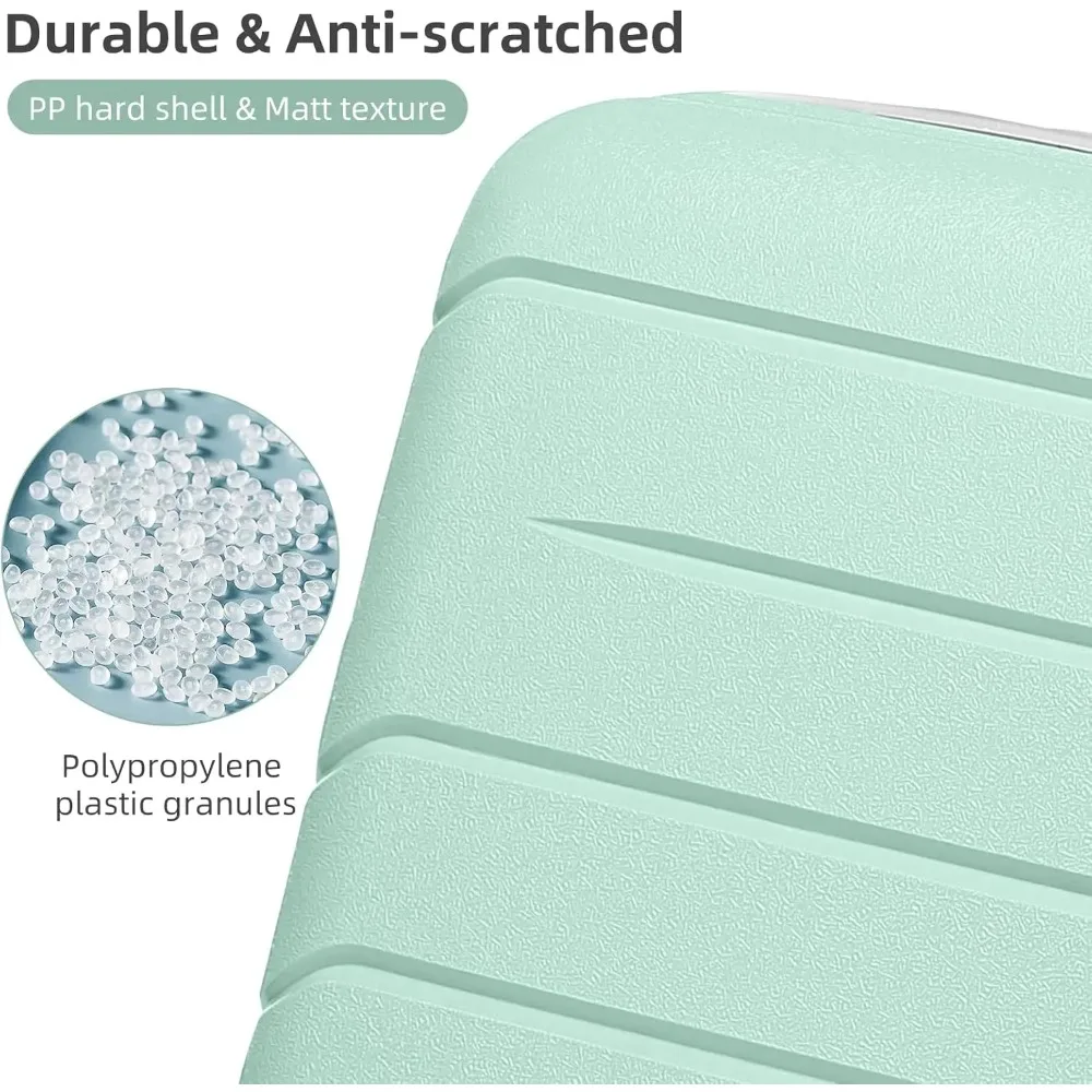 Women's 3-Piece Hard Shell Spinner Luggage Set - 20 Inch Airline Approved Carry-On Suitcase, 22x14x9 Inches with Large Capacity