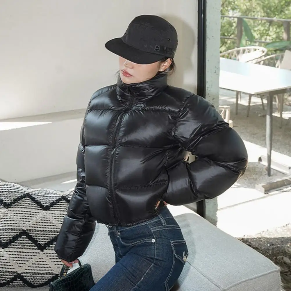Women Jacket Women Coat Winter Down Coat Thickened Padded Jacket Stand Collar Neck Protection Outerwear Windproof Heat Retention