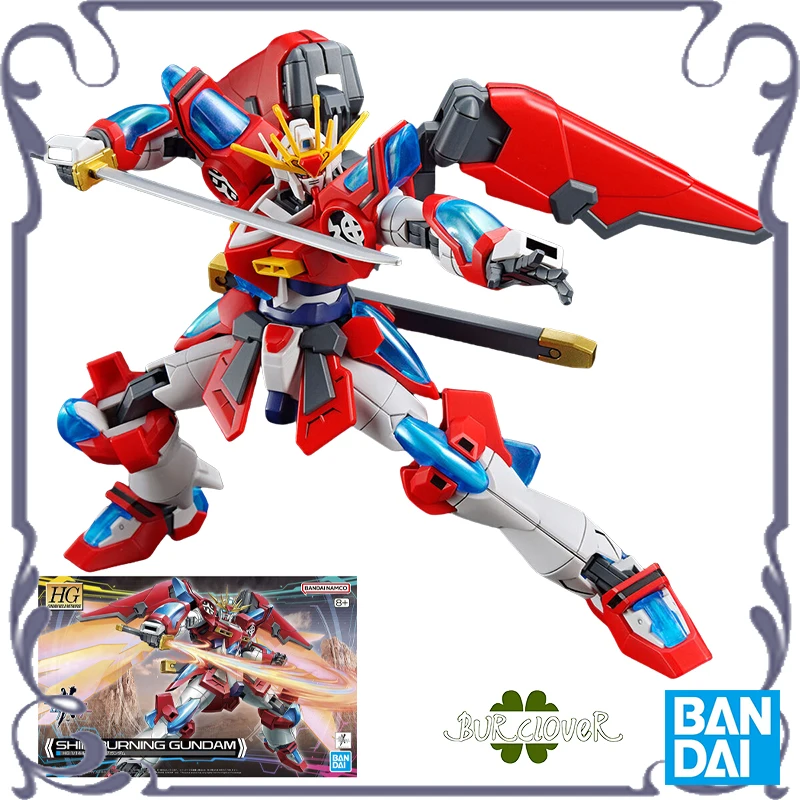 

Bandai Original GUNDAM HG 1/144 Series SHIN BURNING Anime Action Figure Assembly Model Toys Collectible Model Ornaments Gifts
